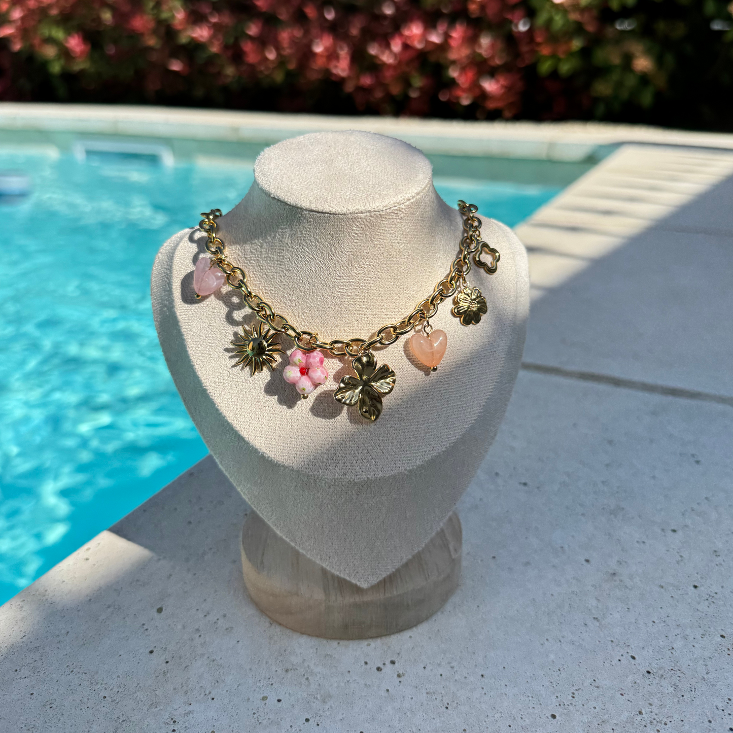 Collier breloques acier inoxydable - Hawaï