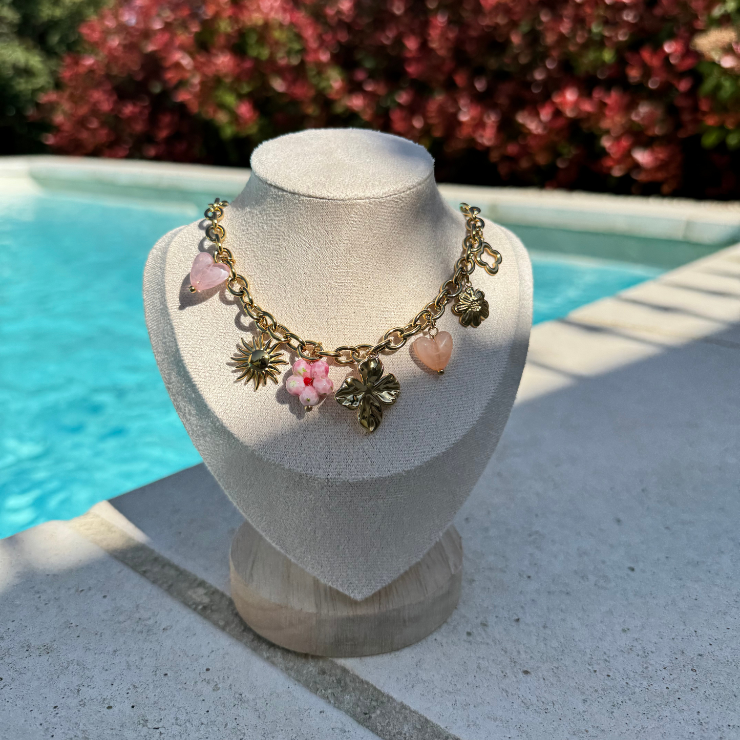 Collier breloques acier inoxydable - Hawaï