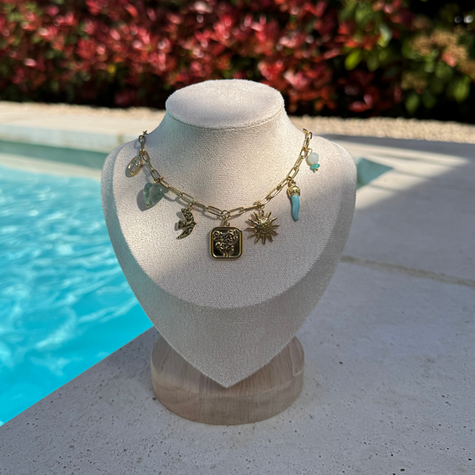 Collier à breloques en acier inoxydable - Ibiza