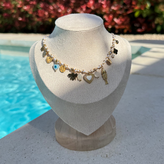 Collier en acier inoxydable à breloques - Mykonos