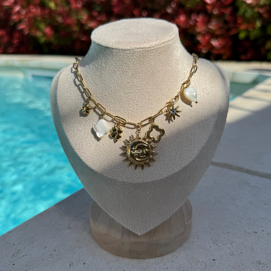 Collier acier inoxydable à breloques - Tulum