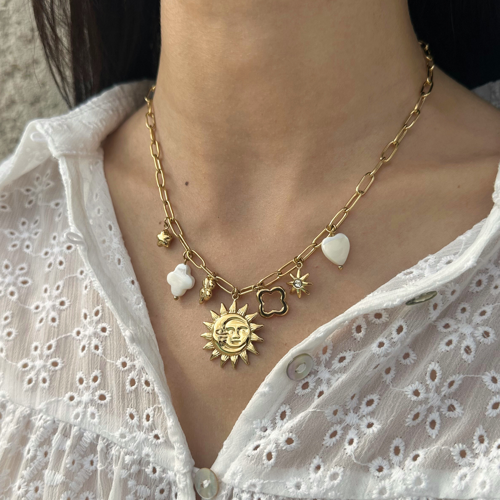 Collier acier inoxydable à breloques - Tulum